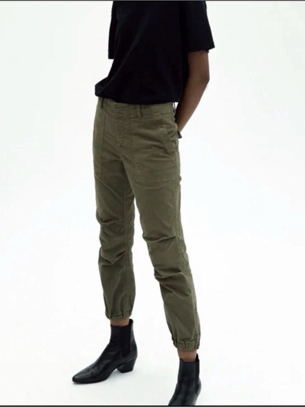 Nili Lotan Olive Utility Cargo Joggers